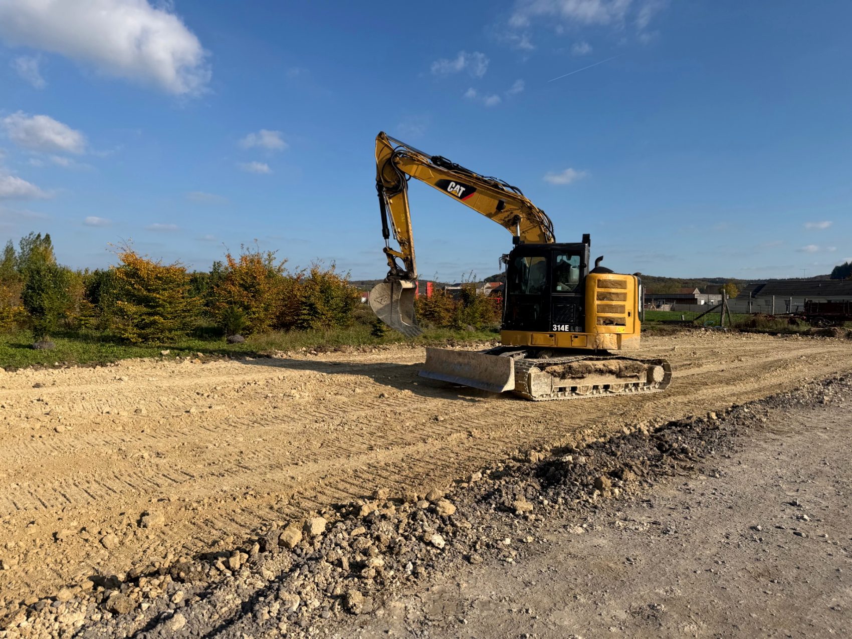 Pelle mécanique sur chantier